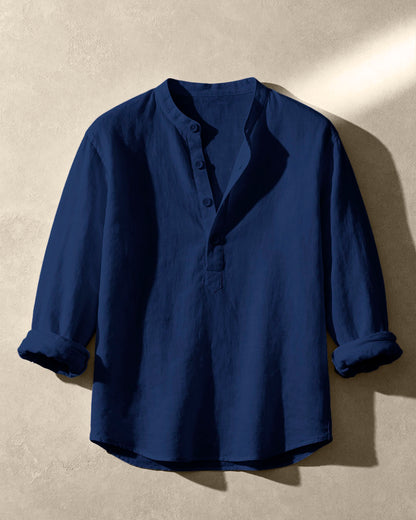 The Cotton-Linen Henley Shirt
