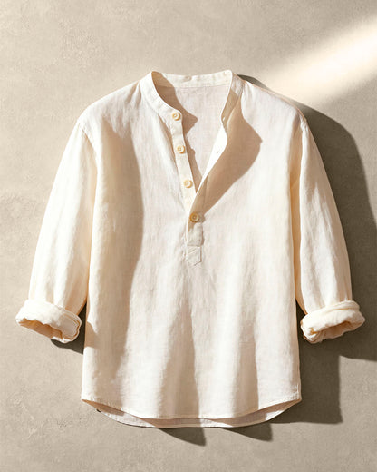 The Cotton-Linen Henley Shirt