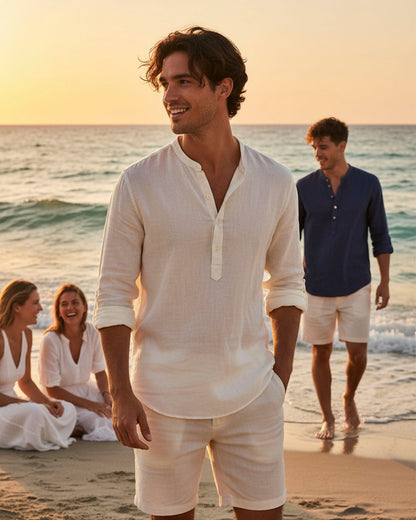 The Cotton-Linen Henley Shirt
