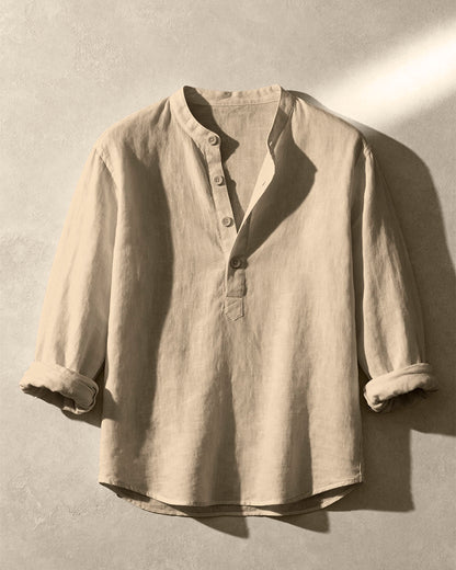 The Cotton-Linen Henley Shirt