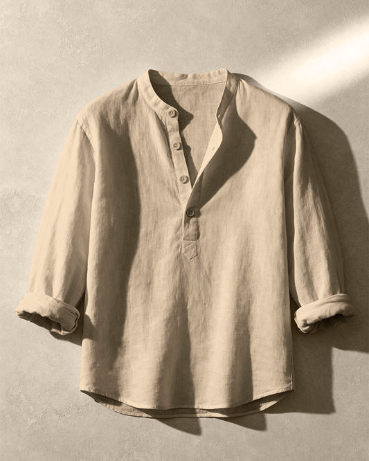 The Cotton-Linen Henley Shirt