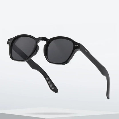 JNPCXI Retro Rivets Men Square Sunglasses Fashion Blue Green Trending Shades UV400 Women Clear Frame