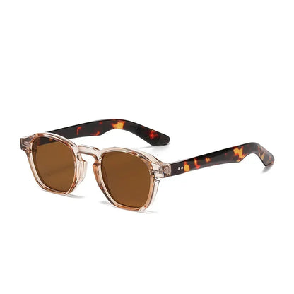 JNPCXI Retro Rivets Men Square Sunglasses Fashion Blue Green Trending Shades UV400 Women Clear Frame