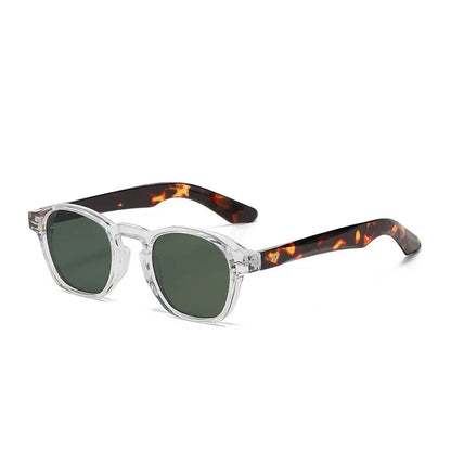 JNPCXI Retro Rivets Men Square Sunglasses Fashion Blue Green Trending Shades UV400 Women Clear Frame