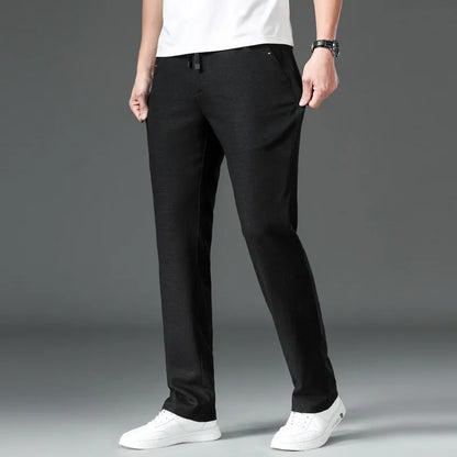 7332 Good Quality Cotton Linen Blended Pants Men Spring Summer Fashion Solid Color Simple Basic  Thin Breathable White Trouser